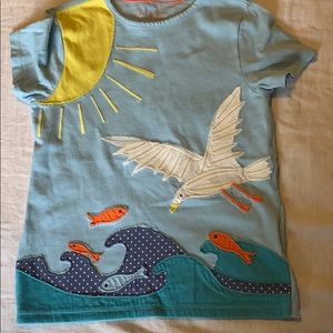 Girls Mini BODEN seagull T-shirt 9-10